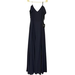 Navy maxi chiffon dress